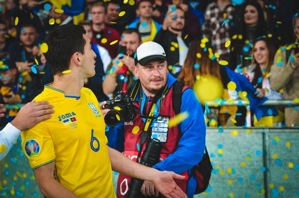Kyiv Ukraine October 2019 Taras Stepanenko Celebrates Victory Portugal First — 图库照片