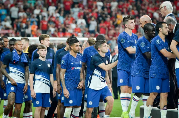 Istanbul Turkey August 2019 Footchelsea Football Players Received Silver Medals — Stok fotoğraf