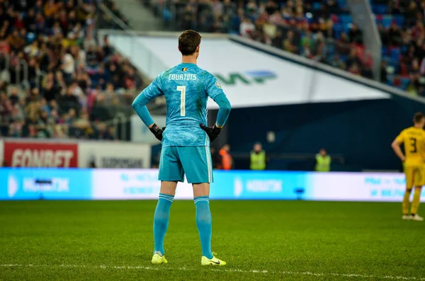 SAINT-PETERSBURG, RUSSIA - November 16, 2019: Thibaut Courtois player during UEFA EURO 2020 qualifying match between national team Russia against Belgium national team, Russia
