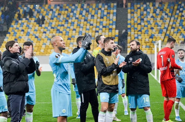 Lviv Ukraine Novembro 2019 Jogador Wolfsburg Após Vitória Durante Jogo — Fotografia de Stock