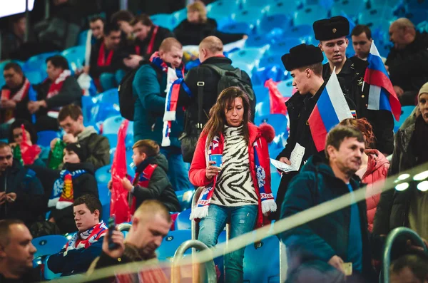 Saint Petersburg Russia November 2019 Football Fans Support Team Uefa — Zdjęcie stockowe