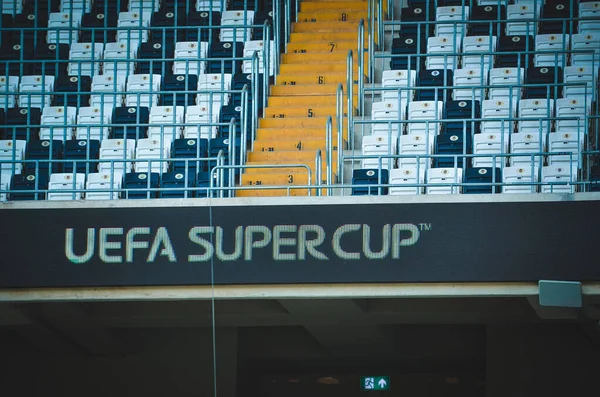 Istanbul Turkey August 2019 Sign Uefa Super Cup Uefa Super — Stock Photo, Image