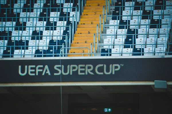 Istanbul Turki Agustus 2019 Tanda Tangan Piala Super Uefa Sebelum — Stok Foto