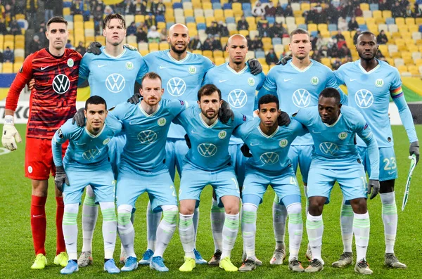 Lviv Ukraina November 2019 Start Line Till Wolfsburg Uefa Europa — Stockfoto