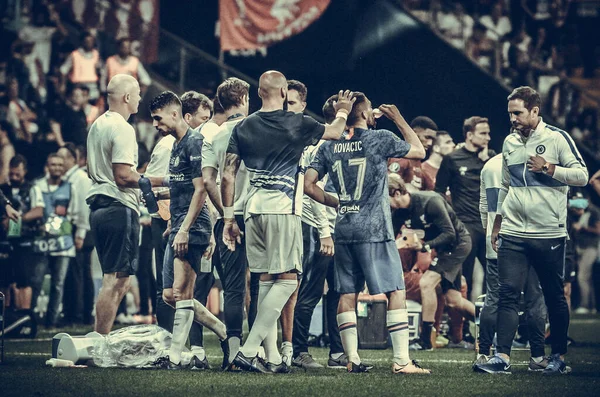 Istambul Turquia Agosto 2019 Jogador Chelsea Durante Intervalo Durante Partida — Fotografia de Stock