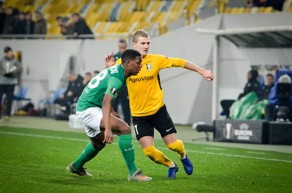 LVIV, UKRAINE - November 07, 2019: Arnaud Nordin player during the UEFA Europa League match between Alexandria (Ukraine) vs AS Saint Etienne (France), Ukraine