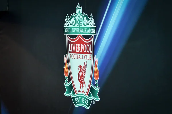 Istanbul Turkije Augustus 2019 Liverpool Officiële Logo Close Tijdens Uefa — Stockfoto