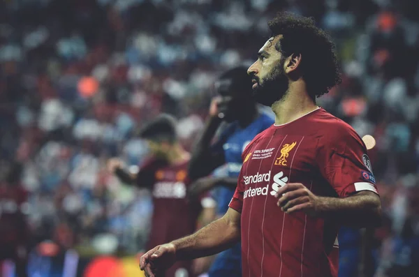 Estambul Turquía Agosto 2019 Mohamed Salah Durante Partido Super Cup — Foto de Stock
