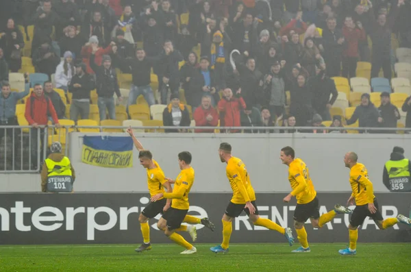 Lviv Ukraine November 2019 Alexandria Player Celebrate Goal Scored Uefa — Stockfoto