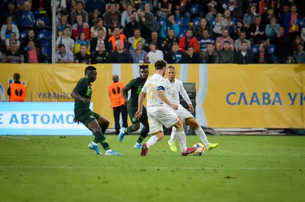 Dnipro Ukraine Setembro 2019 Jogador Futebol Durante Amistoso Entre Seleção — Fotografia de Stock