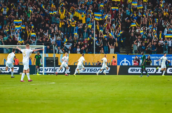 Dnipro Ukraine Setembro 2019 Jogador Futebol Durante Amistoso Entre Seleção — Fotografia de Stock