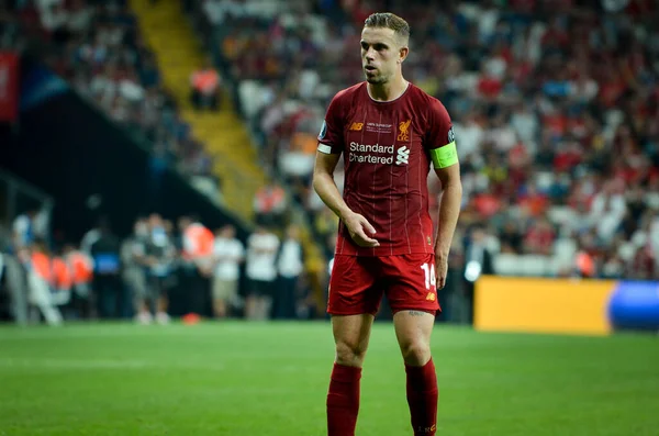 Estambul Turquía Agosto 2019 Jordan Henderson Durante Partido Supercopa Uefa — Foto de Stock