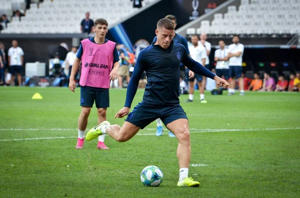 İstanbul, Türkiye - 14 Ağustos 2019: Ross Barkley ve antrenman oturumu Uefa Süper Kupası Finalleri öncesinde Liverpool ile Chelsea arasında Vodafone Park, Vodafone Arena, Türkiye