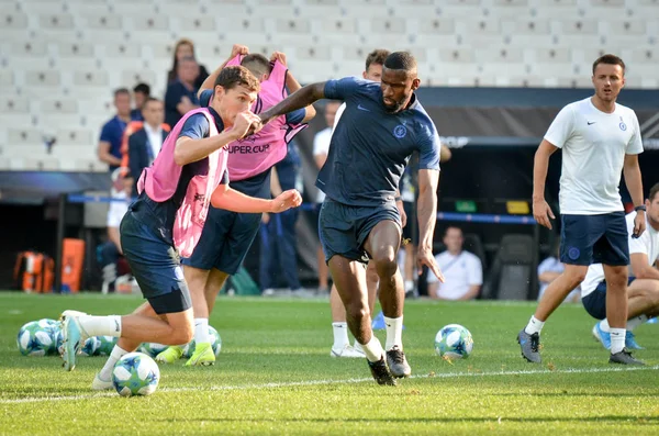 Istanbul Turkiet Augusti 2019 Chelsea Fotbollsspelare Tränar Inför Uefa Super — Stockfoto