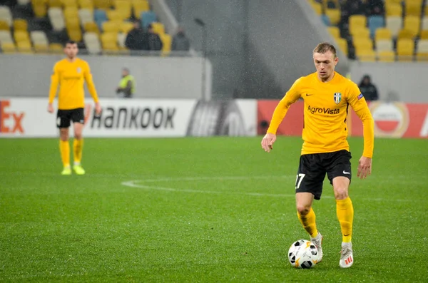 Lviv Ucrania Noviembre 2019 Jugador Dmytro Hrechyshkin Durante Partido Uefa — Foto de Stock