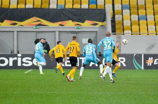 利沃夫 乌克兰 2019年11月28日 在亚力山大 乌克兰 对沃尔夫斯堡 的欧联杯比赛中 马塞尔 蒂塞兰的球员 — 图库照片