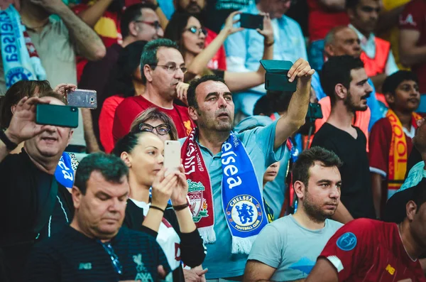 Istanbul Turkey August 2019 Football Fans Spectators Uefa Super Cup — Stock Fotó