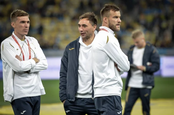 Kyiv Ucrania Octubre 2019 Andrii Yarmolenko Durante Partido Clasificatorio Uefa —  Fotos de Stock