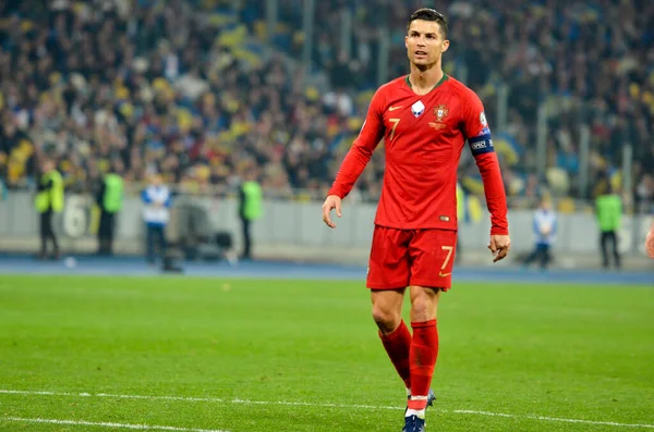 Kiev Ukraina Oktober 2019 Cristiano Ronaldo Spelare Uefa Euro 2020 — Stockfoto