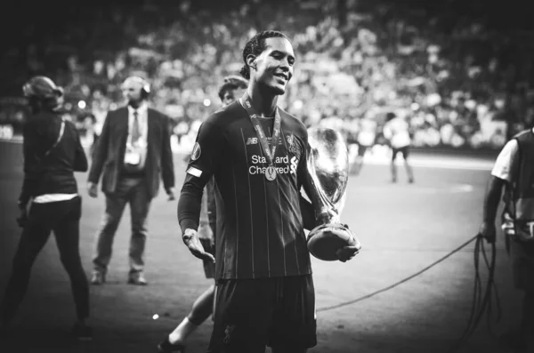 Istambul Turquia Agosto 2019 Virgil Van Dijk Celebra Com Super — Fotografia de Stock