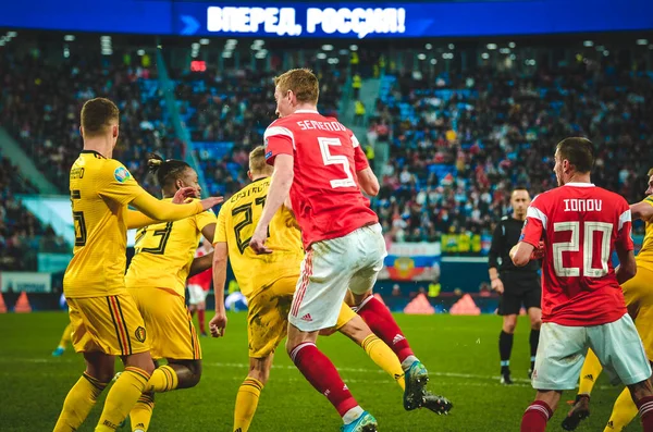 Saint Petersburg Rusia Noviembre 2019 Jugador Fútbol Durante Partido Clasificatorio —  Fotos de Stock