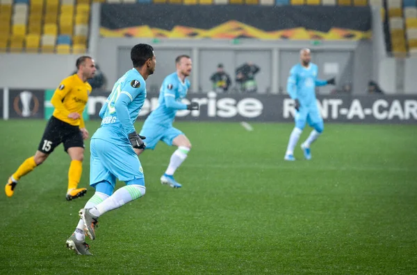 Lviv Ucraina Novembre 2019 Joao Victor Durante Partita Uefa Europa — Foto Stock