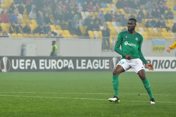 Lviv Ukraine November 2019 Jean Eudes Aholou Player Uefa Europa — 스톡 사진