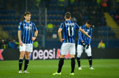 KHARKIV, UKRAINE - December 11, 2019: Remo Freuler player during the UEFA Champions League match between Shakhtar vs Atalanta Bergamasca Calcio BC (Italy), Ukraine