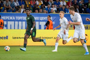 DNIPRO, UKRAINE - September 10, 2019:  Ola Aina player during the friendly match between national team Ukraine against Nigeria national team, Ukraine