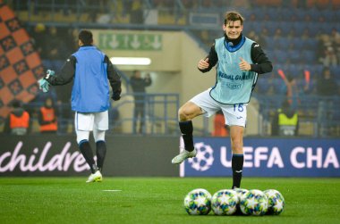 KHARKIV, UKRAINE - December 11, 2019:  Marten de Roon during the UEFA Champions League match between Shakhtar vs Atalanta Bergamasca Calcio BC (Italy), Ukraine