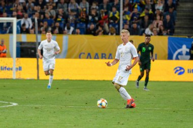 DNIPRO, UKRAINE - September 10, 2019: Football player during the friendly match between national team Ukraine against Nigeria national team, Ukraine
