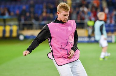 KHARKIV, UKRAINE - September 18, 2019: Kevin De Bruyne during the UEFA Champions League match between Shakhtar Donetsk vs Manchester City (England), Ukraine