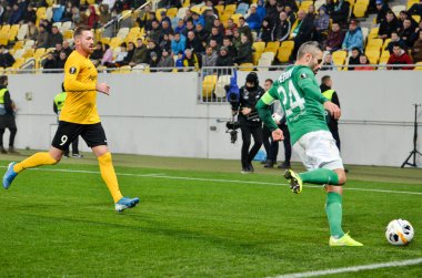 LVIV, UKRAINE - November 07, 2019: Loic Perrin player during the UEFA Europa League match between Alexandria (Ukraine) vs AS Saint Etienne (France), Ukraine