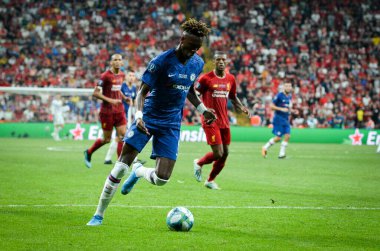 Istanbul, Turkey - August 14, 2019: Tammy Abraham player during the UEFA Super Cup Finals match between Liverpool and Chelsea at Vodafone Park in Vodafone Arena, Turkey