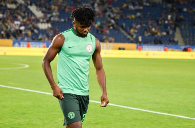 DNIPRO, UKRAINE - September 10, 2019: Chidozie Awaziem player during the friendly match between national team Ukraine against Nigeria national team, Ukraine