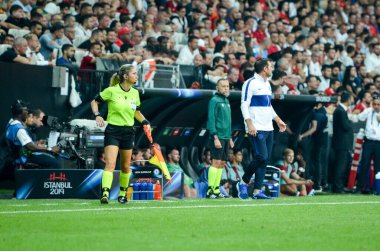 Istanbul, Turkey - August 14, 2019: Football coach Frank Lampard during the UEFA Super Cup Finals match between Liverpool and Chelsea at Vodafone Park in Vodafone Arena, Turkey