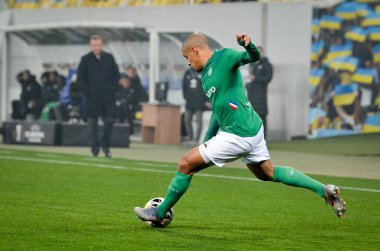 LVIV, UKRAINE - November 07, 2019:  Wahbi Khazri player during the UEFA Europa League match between Alexandria (Ukraine) vs AS Saint Etienne (France), Ukraine