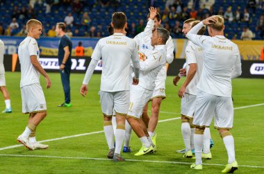 DNIPRO, UKRAINE - September 10, 2019: Ukraine national team training session during the friendly match between national team Ukraine against Nigeria, Ukraine