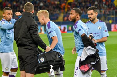 KHARKIV, UKRAINE - September 18, 2019: Raheem Sterling player during the UEFA Champions League match between Shakhtar Donetsk vs Manchester City (England), Ukraine