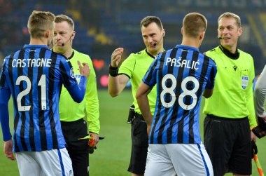 KHARKIV, UKRAINE - December 11, 2019: Timothy Castagne player during the UEFA Champions League match between Shakhtar vs Atalanta Bergamasca Calcio BC (Italy), Ukraine
