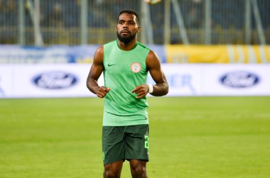 DNIPRO, UKRAINE - September 10, 2019: Bryan Idowu player during the friendly match between national team Ukraine against Nigeria national team, Ukraine