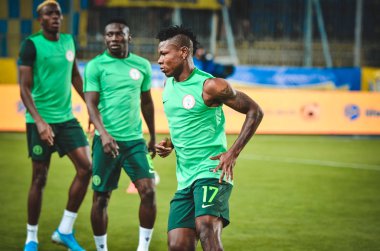 DNIPRO, UKRAINE - September 10, 2019: Samuel Kalu player during the friendly match between national team Ukraine against Nigeria national team, Ukraine