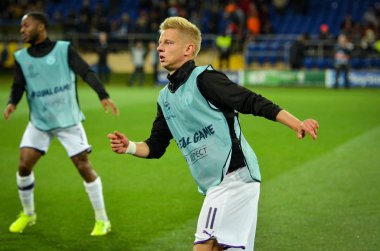 KHARKIV, UKRAINE - September 18, 2019: Oleksandr Zinchenko player during the UEFA Champions League match between Shakhtar Donetsk vs Manchester City (England), Ukraine