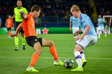 KHARKIV, UKRAINE - September 18, 2019: Kevin De Bruyne during the UEFA Champions League match between Shakhtar Donetsk vs Manchester City (England), Ukraine