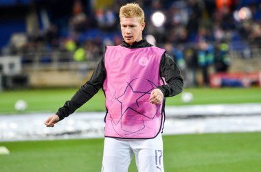 KHARKIV, UKRAINE - September 18, 2019: Kevin De Bruyne during the UEFA Champions League match between Shakhtar Donetsk vs Manchester City (England), Ukraine