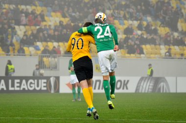 LVIV, UKRAINE - November 07, 2019: Loic Perrin player during the UEFA Europa League match between Alexandria (Ukraine) vs AS Saint Etienne (France), Ukraine