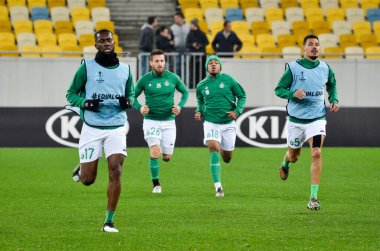 LVIV, UKRAINE - November 07, 2019: Jean-Eudes Aholou player during the UEFA Europa League match between Alexandria (Ukraine) vs AS Saint Etienne (France), Ukraine