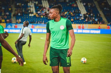 DNIPRO, UKRAINE - September 10, 2019: Joe Aribo player during the friendly match between national team Ukraine against Nigeria national team, Ukraine