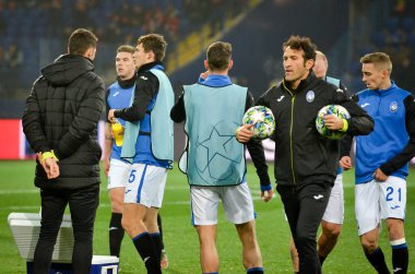 KHARKIV, UKRAINE - December 11, 2019: Training session Atalanta BC player Cduring the UEFA Champions League match between Shakhtar vs Atalanta Bergamasca Calcio BC (Italy), Ukraine