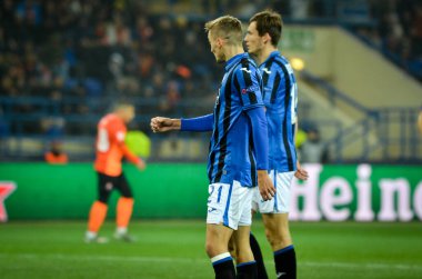 KHARKIV, UKRAINE - December 11, 2019: Timothy Castagne player during the UEFA Champions League match between Shakhtar vs Atalanta Bergamasca Calcio BC (Italy), Ukraine